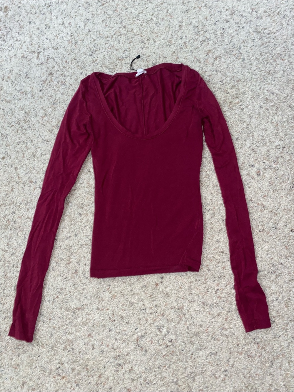 Garage Women's Long-Sleeve Scoop Neck Top - Burgundy